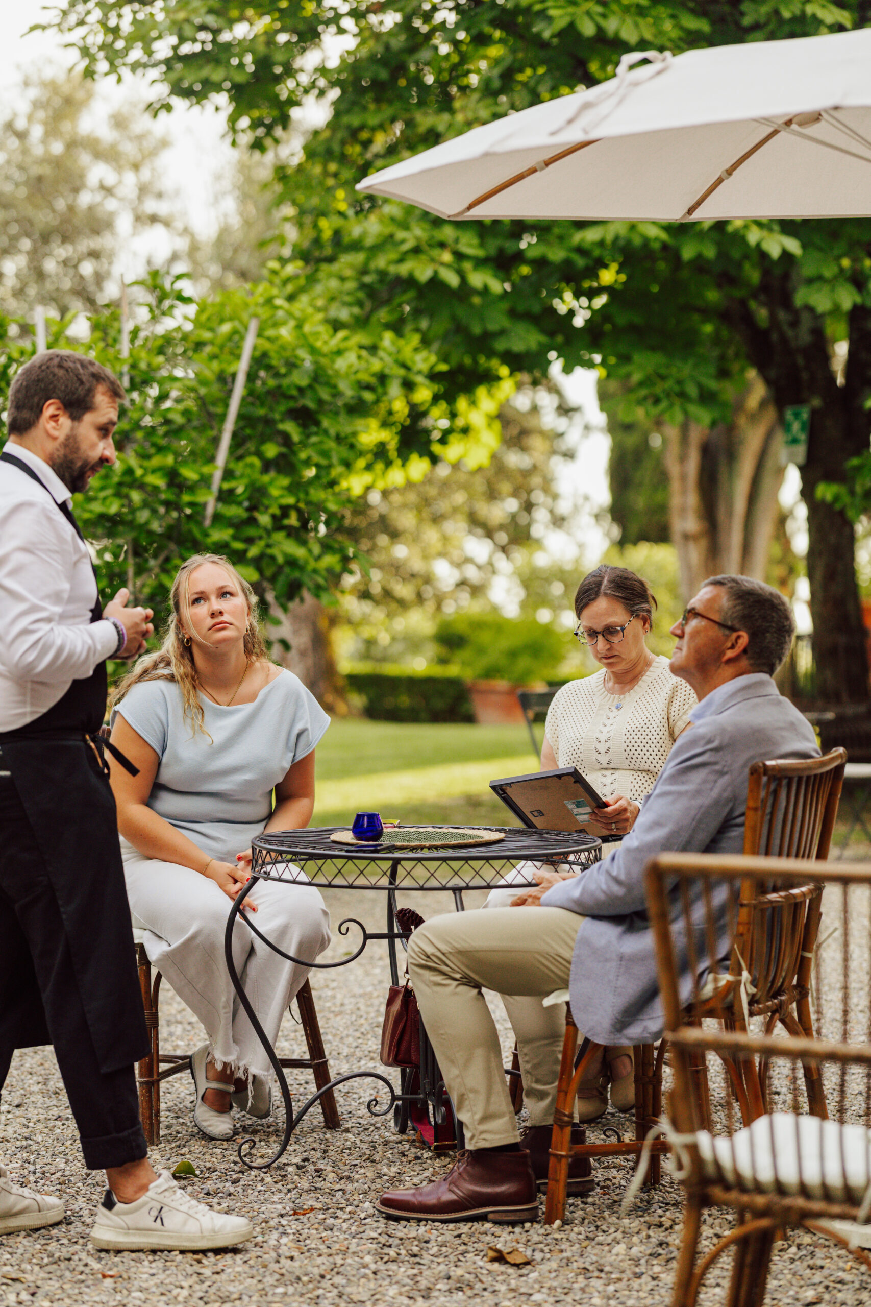 Villa Dianella's attentive table service in the garden